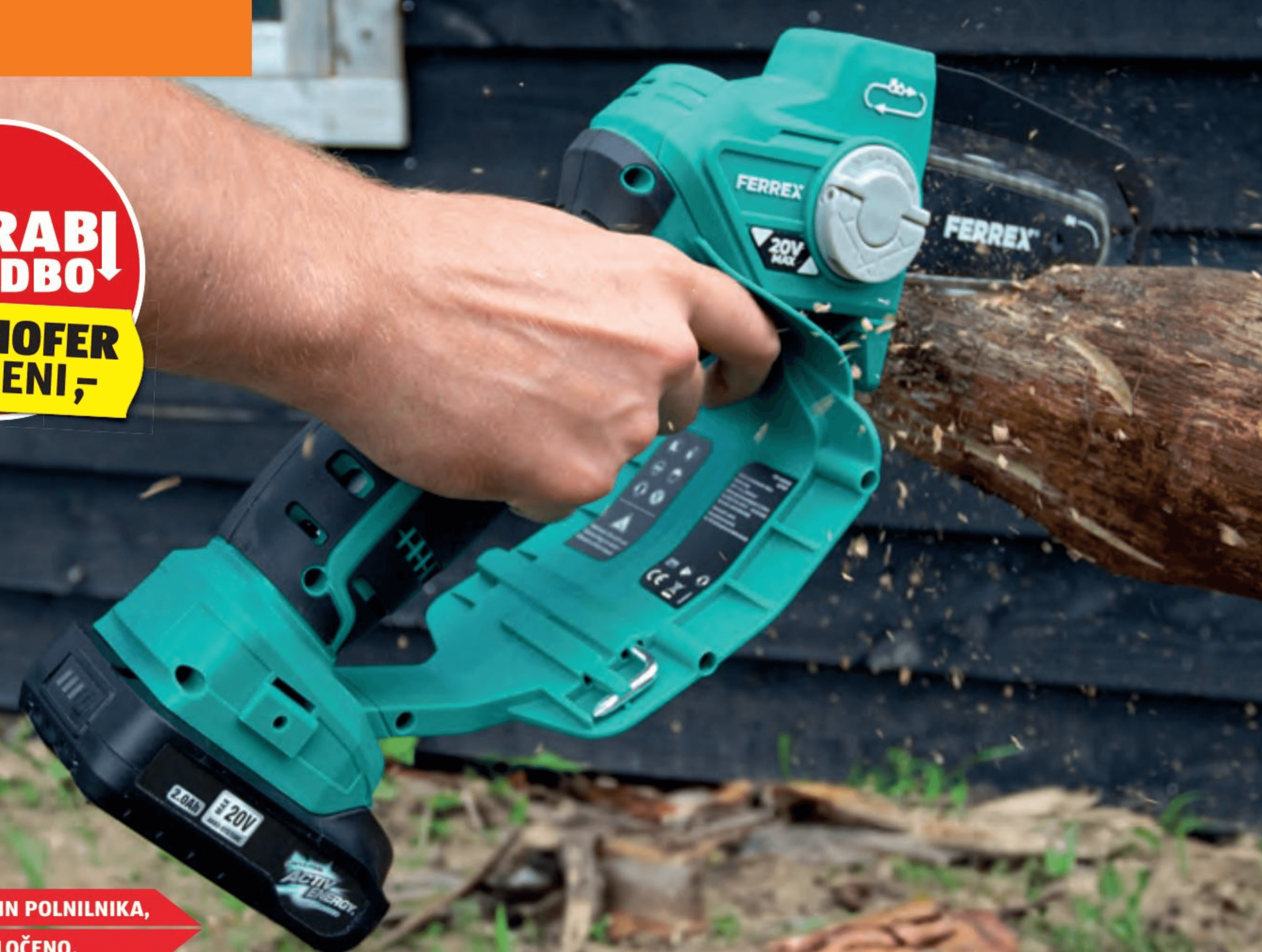 Ferrex Kompaktna verižna žaga, 20-V