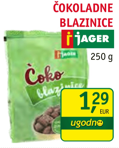 Čokoladne blazinice Jager 250 g Jager