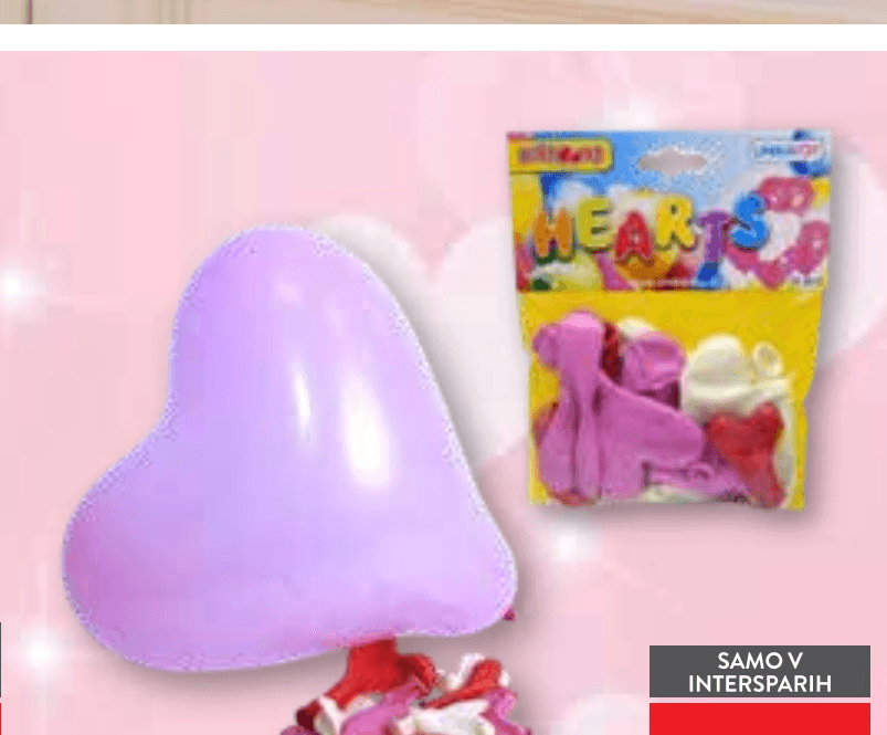 Baloni srček 15/1 - Akcija v trgovini Spar