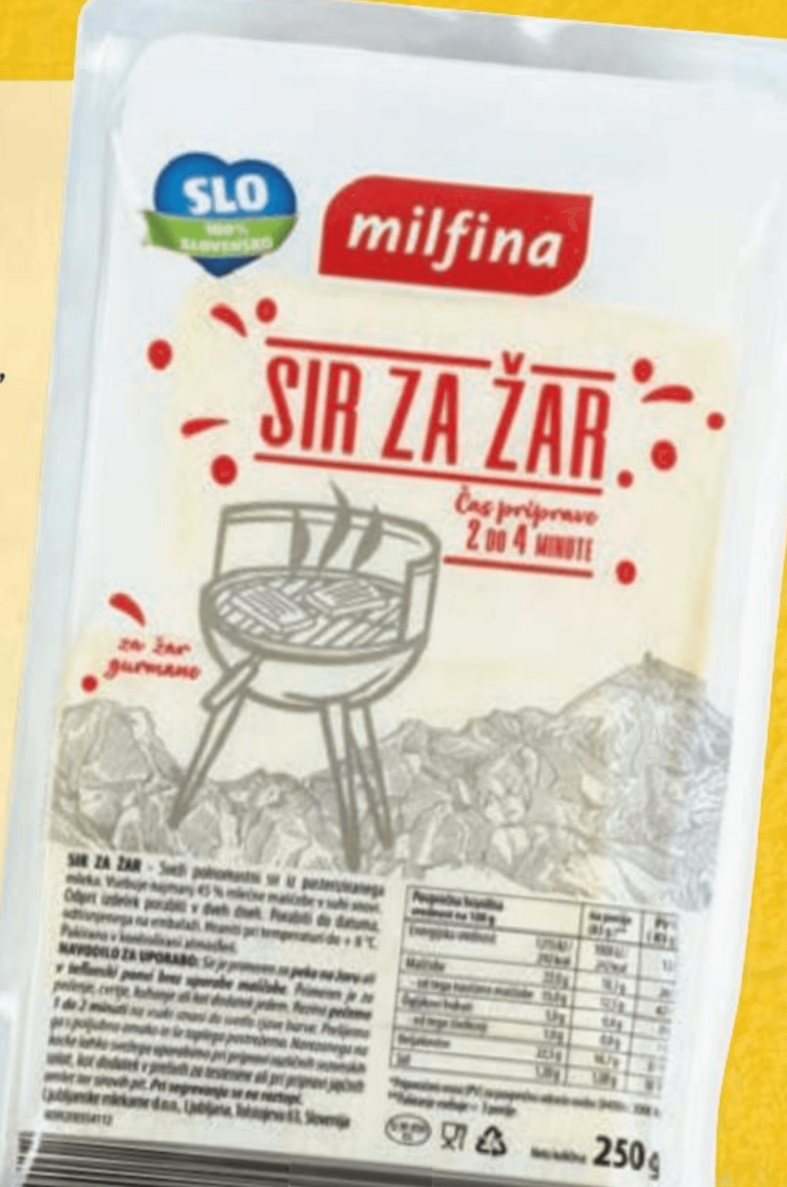 Milfina Sir za žar 250 g