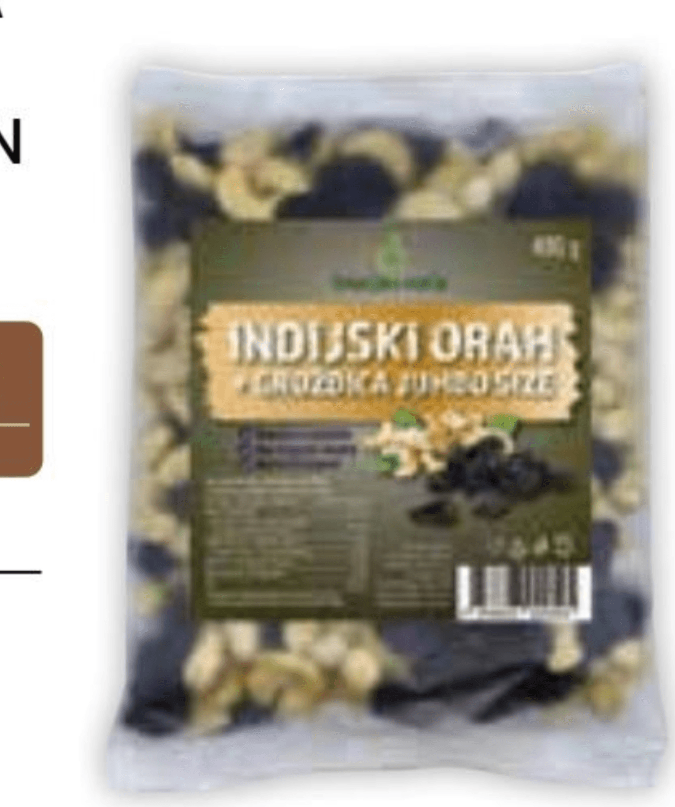 MEŠANICA INDIJSKIH OREHOV IN ROZIN 400 g