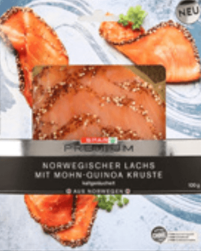 Dimljen losos z makom in kvinojo 100 g