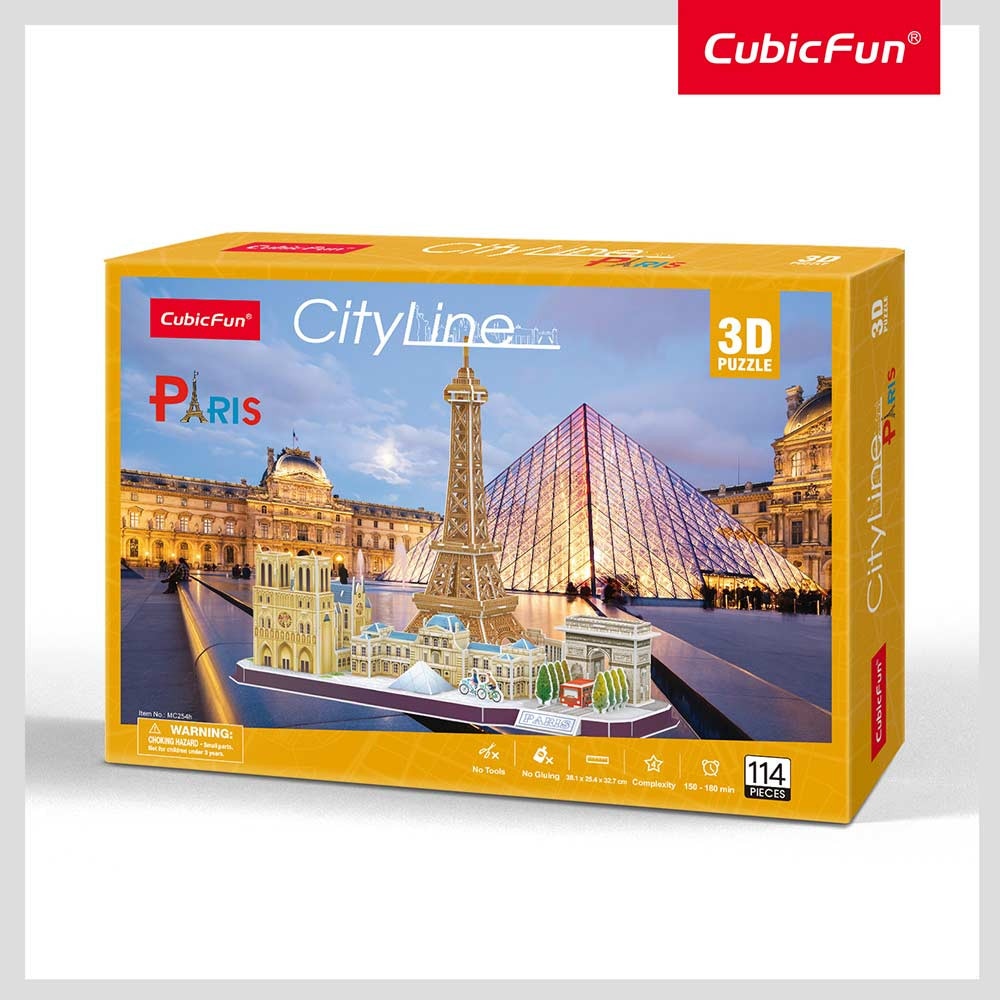 CubicFun 3D Puzzle City Line Pariz 114-delna