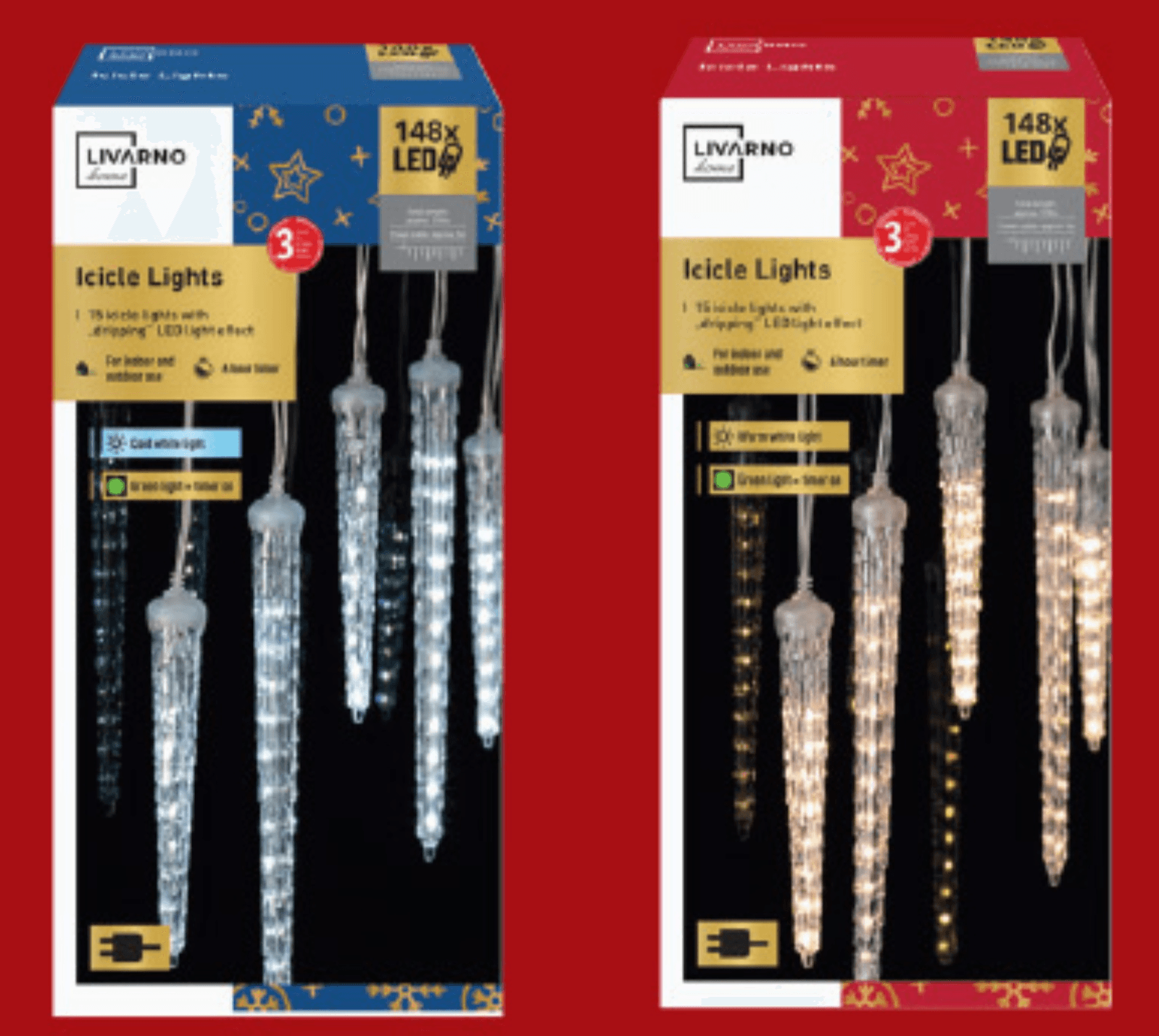 LIVARNO home Svetlobna veriga „Ledene sveče“