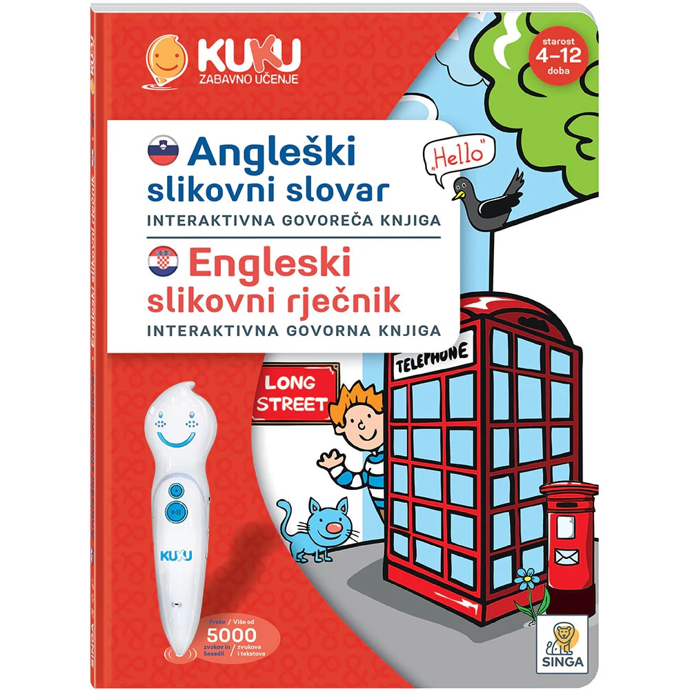 Interaktivna knjiga Kuku brez pisala - Angleški slikovni slovar 1 kos