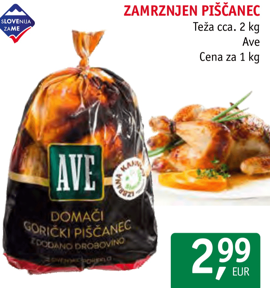 Zamrznjen piščanec Ave Teža cca. 2 kg