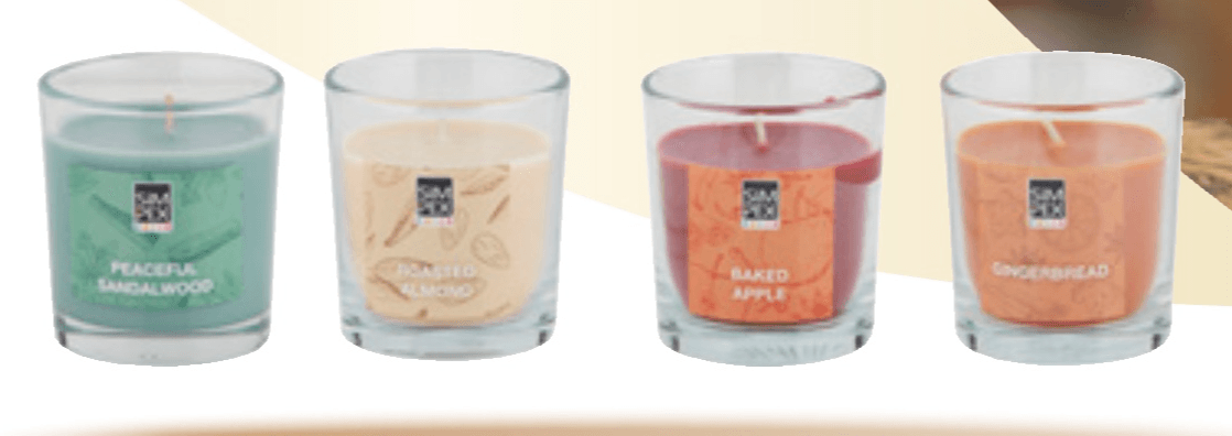 Dišeče svečke v kozarcu Simpex Color - Akcija v trgovini Spar