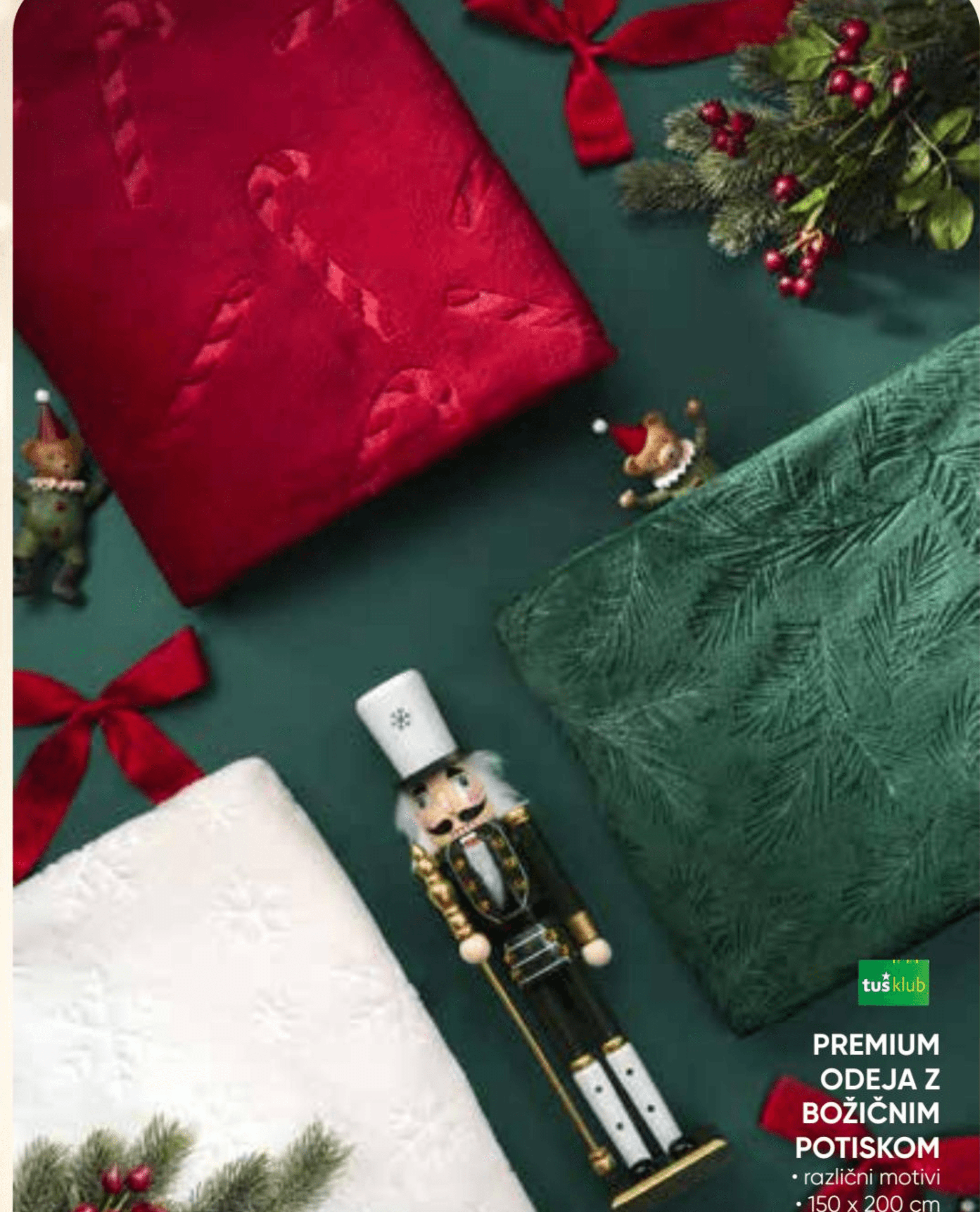 Premium odeja z božičnim potiskom