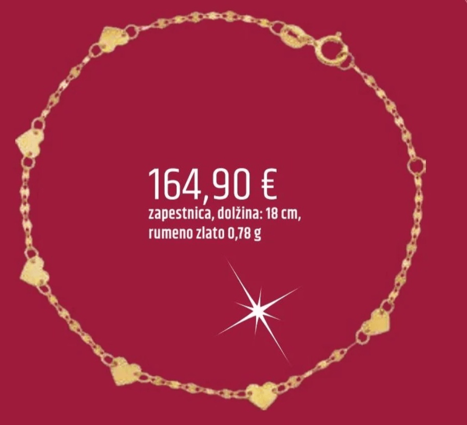 Zapestnica 0,78 g - Akcija v trgovini E.Leclerc