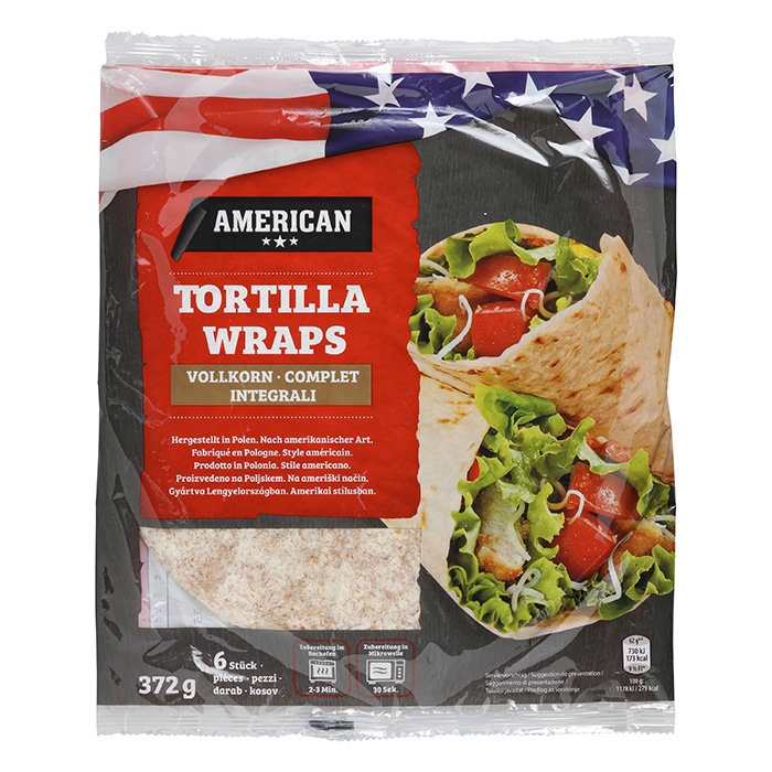 American Tortilla Wraps Vollkorn Complet Integrali 372 g