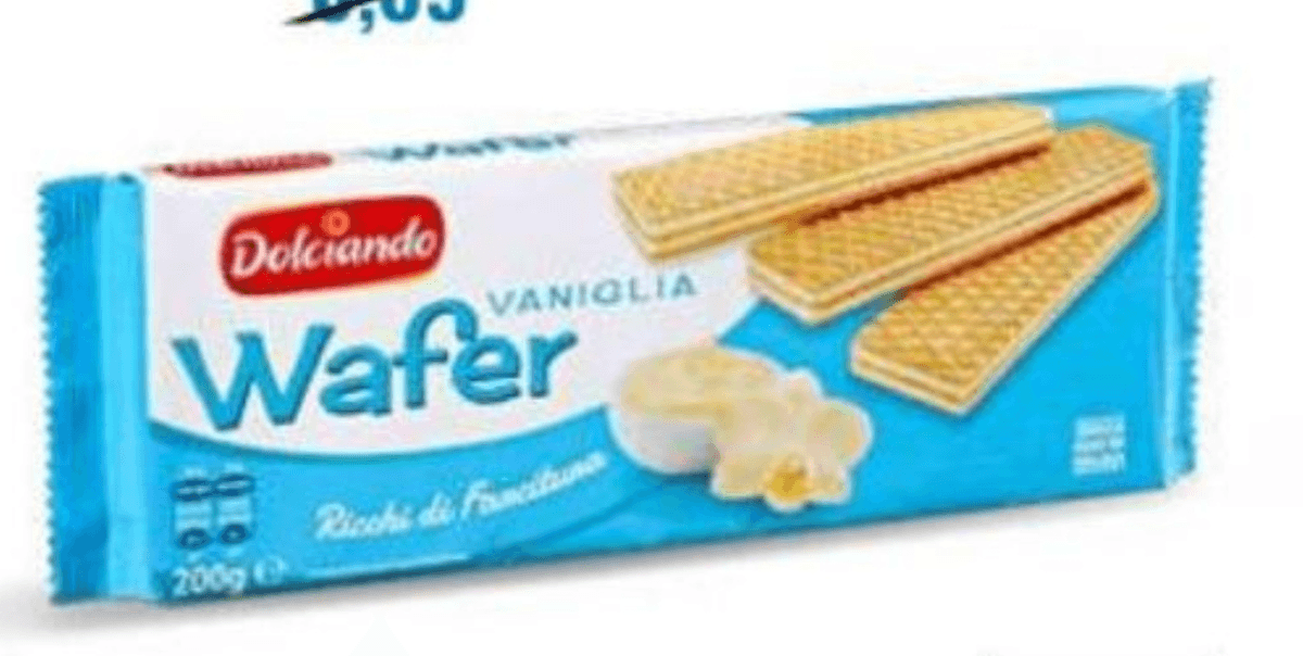 Dolciando Napolitanke Wafer 200 g - Akcija v trgovini Eurospin