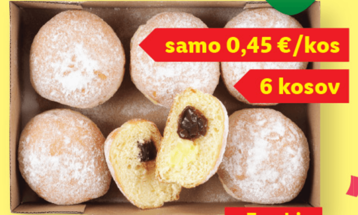 TVOJIH 5 MINUT Krofi z vanilijevo-kakavovim polnilom 6 x 60 g - Akcija v trgovini Lidl