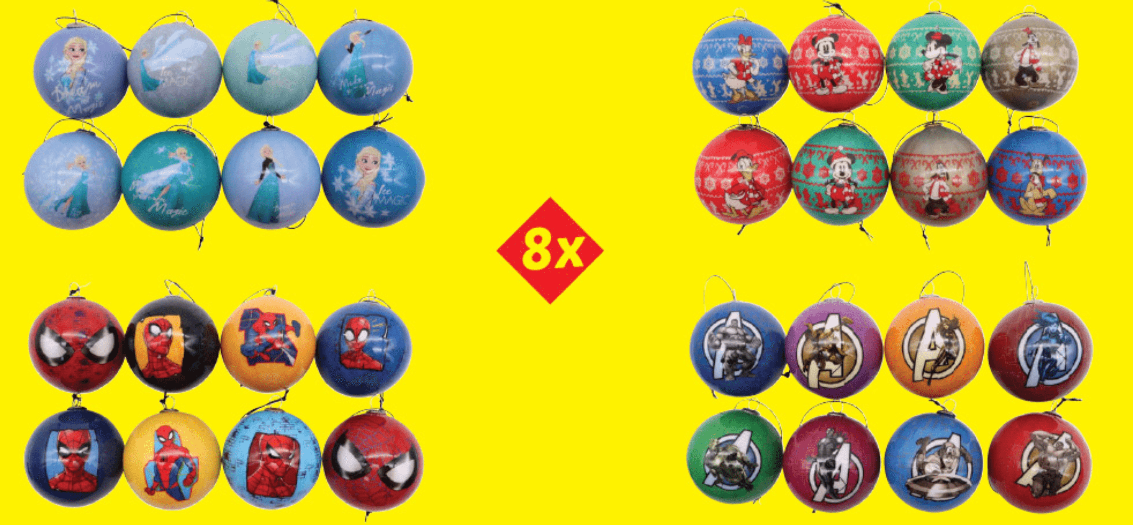 Disney Komplet božičnih okraskov 8x