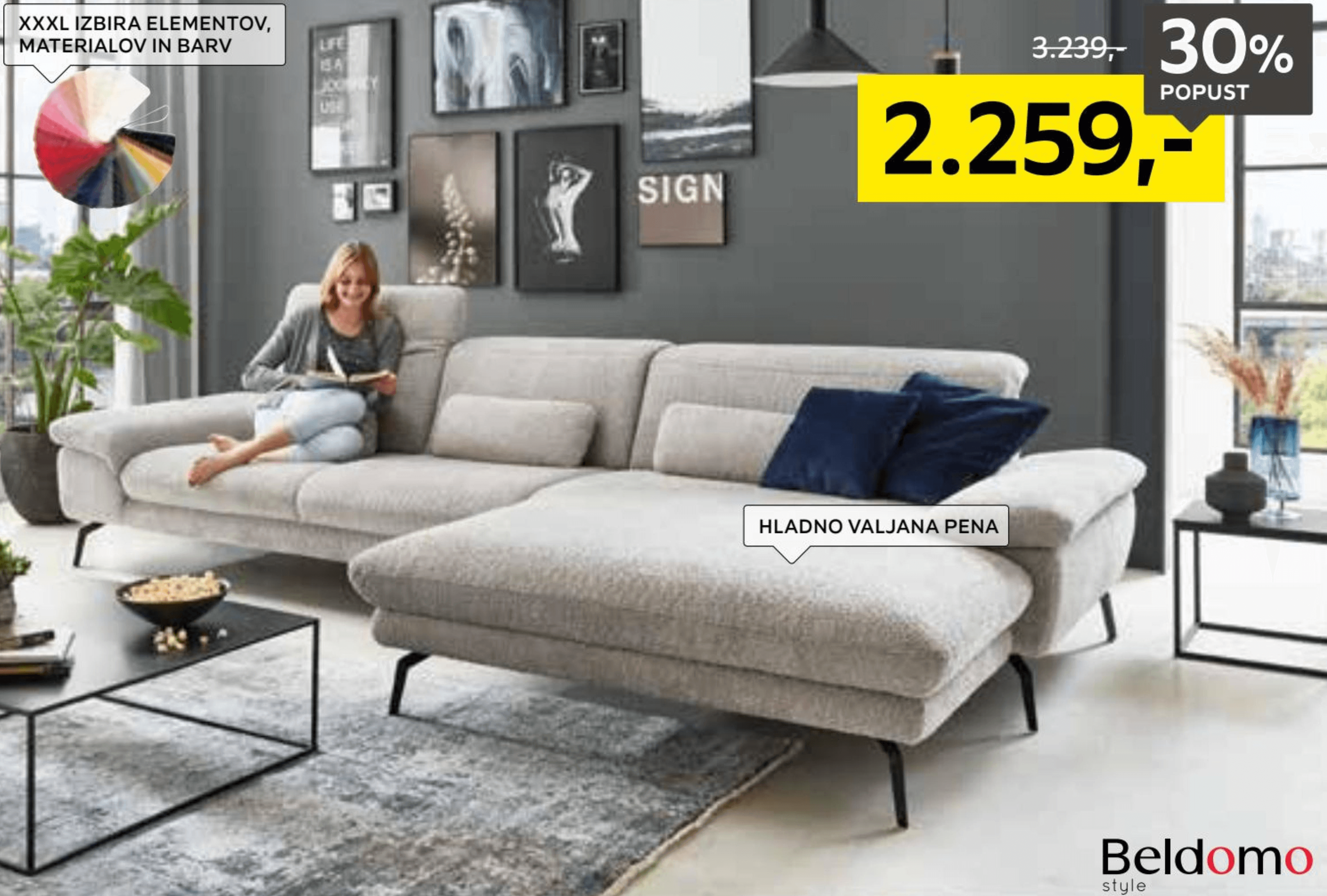 Sedežna garnitura - Akcija v trgovini Lesnina