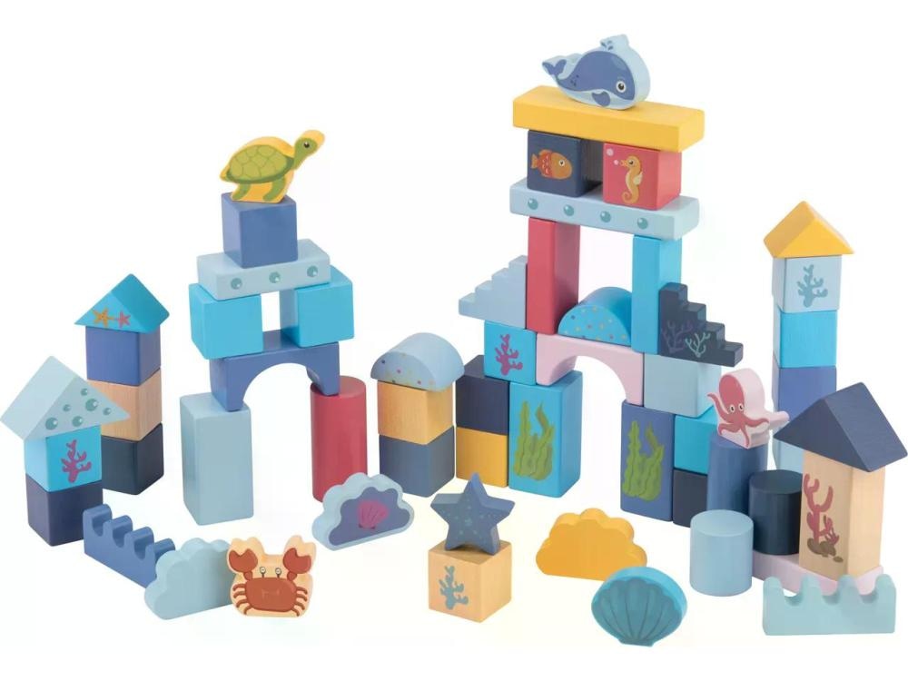 Lupilu Izbor lesenih kock 50-delni komplet