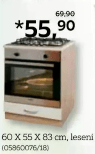 Kuhinjski spodnji element za pečico