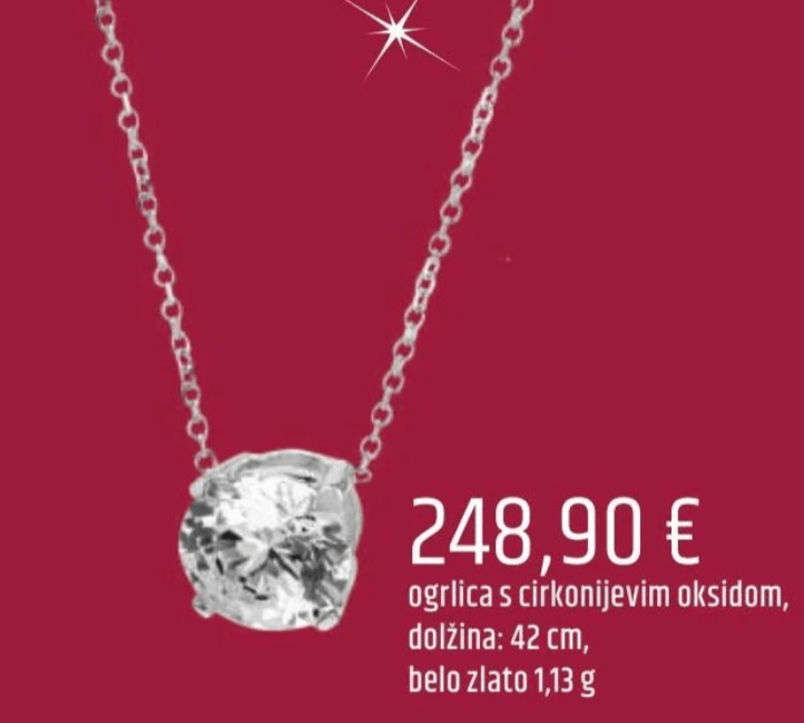 ogrlica s cirkonijevim oksidom - Akcija v trgovini E.Leclerc