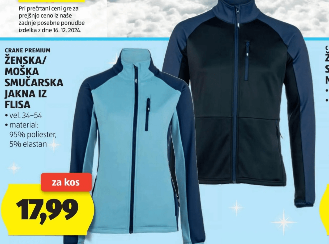 CRANE PREMIUM Ženska/moška smučarska jakna iz flisa