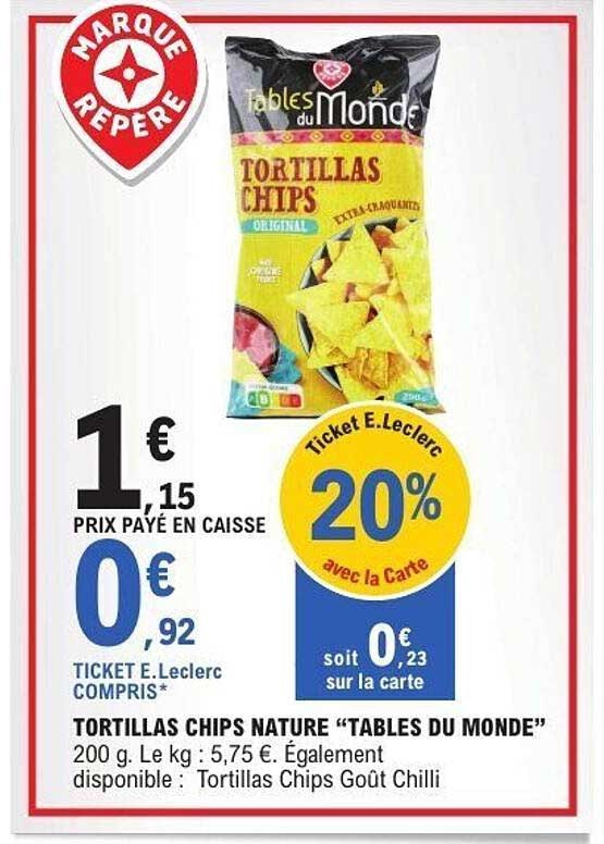 Tortilja čips Tables du Monde 200 g