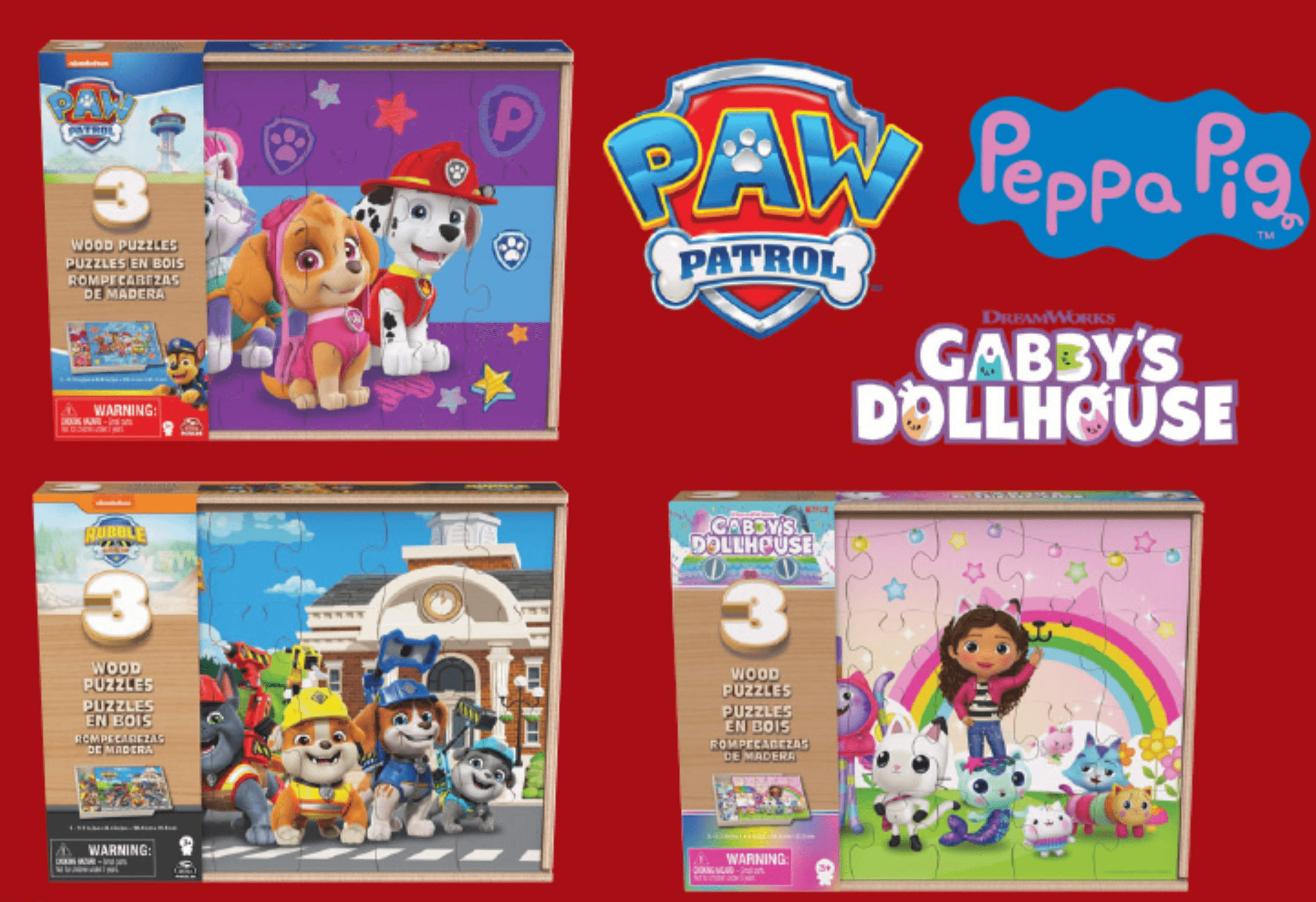 Spinmaster Lesena sestavljanka 3 sestavljanke