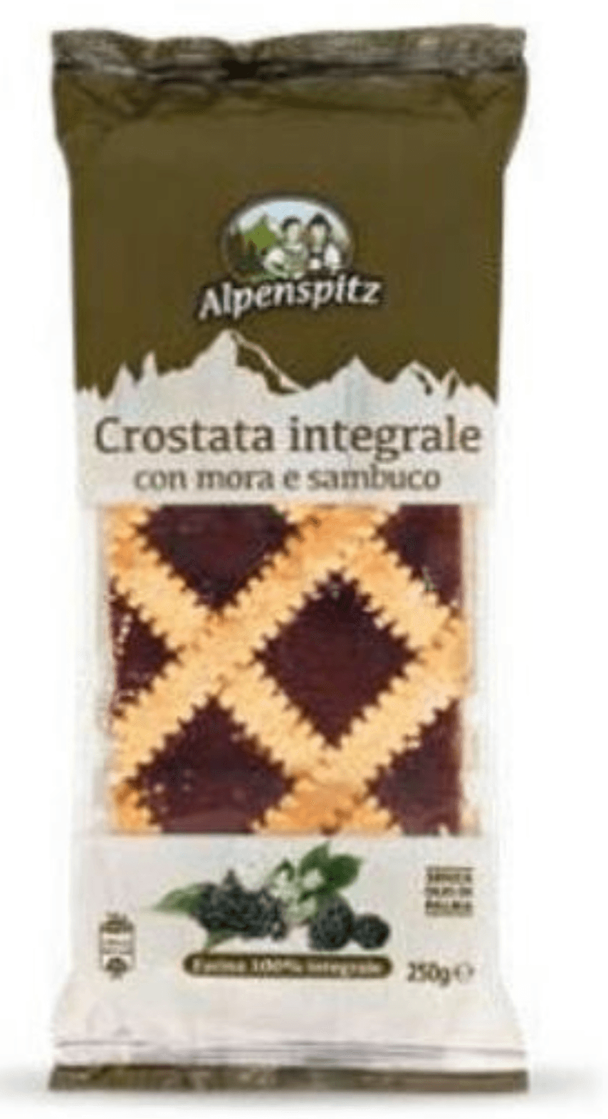 Alpenspitz Polnozrnata pita z robidnicami in bezgom 250 g