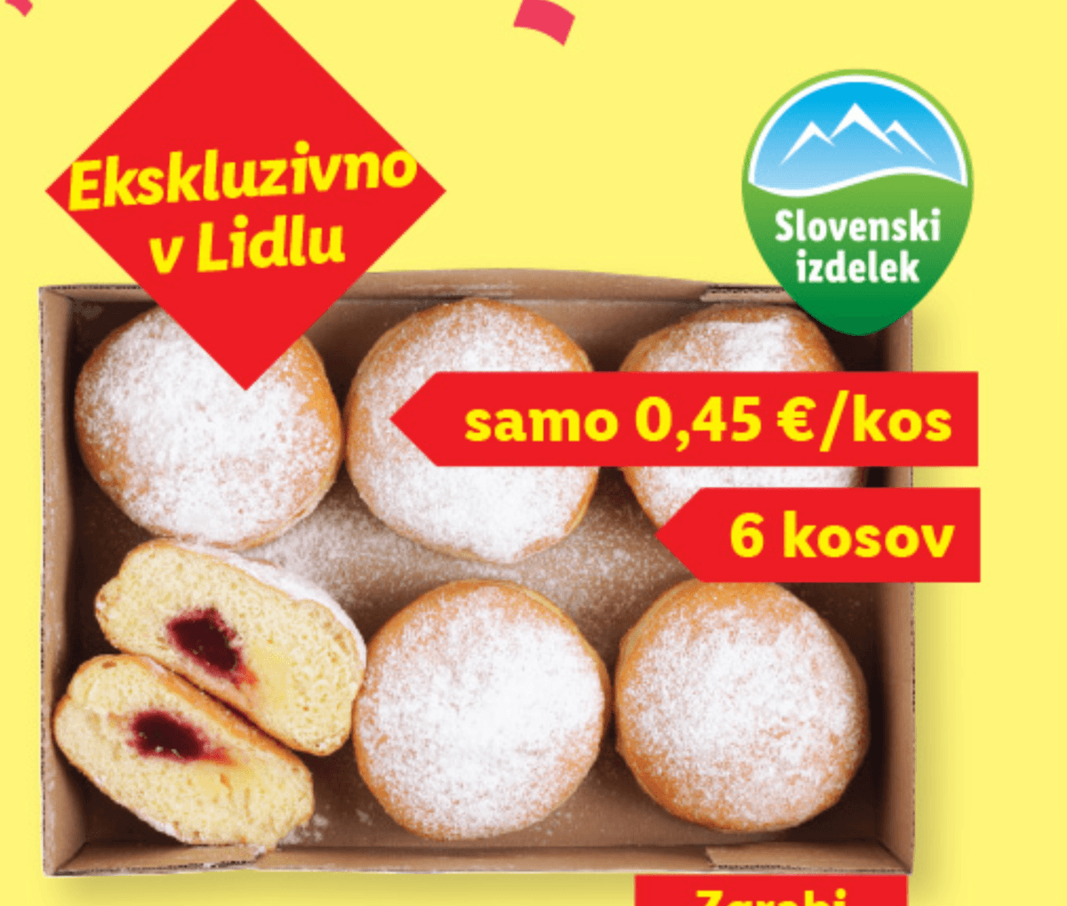 TVOJIH 5 MINUT Krofi z vanilijo in gozdnimi sadeži 6 x 60 g - Akcija v trgovini Lidl