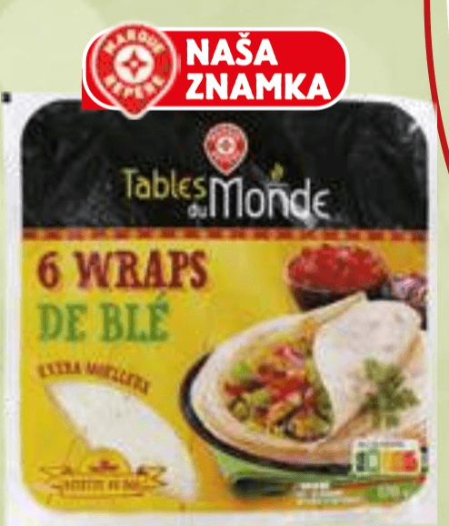 Pšenična tortilja wrap Tables du Monde 6/1 370 g