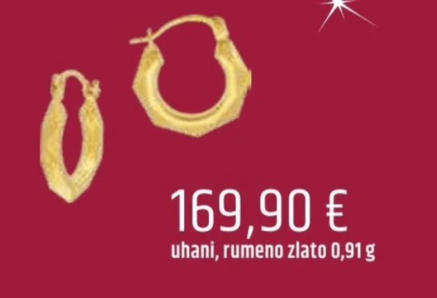 Uhani 0,91 g - Akcija v trgovini E.Leclerc