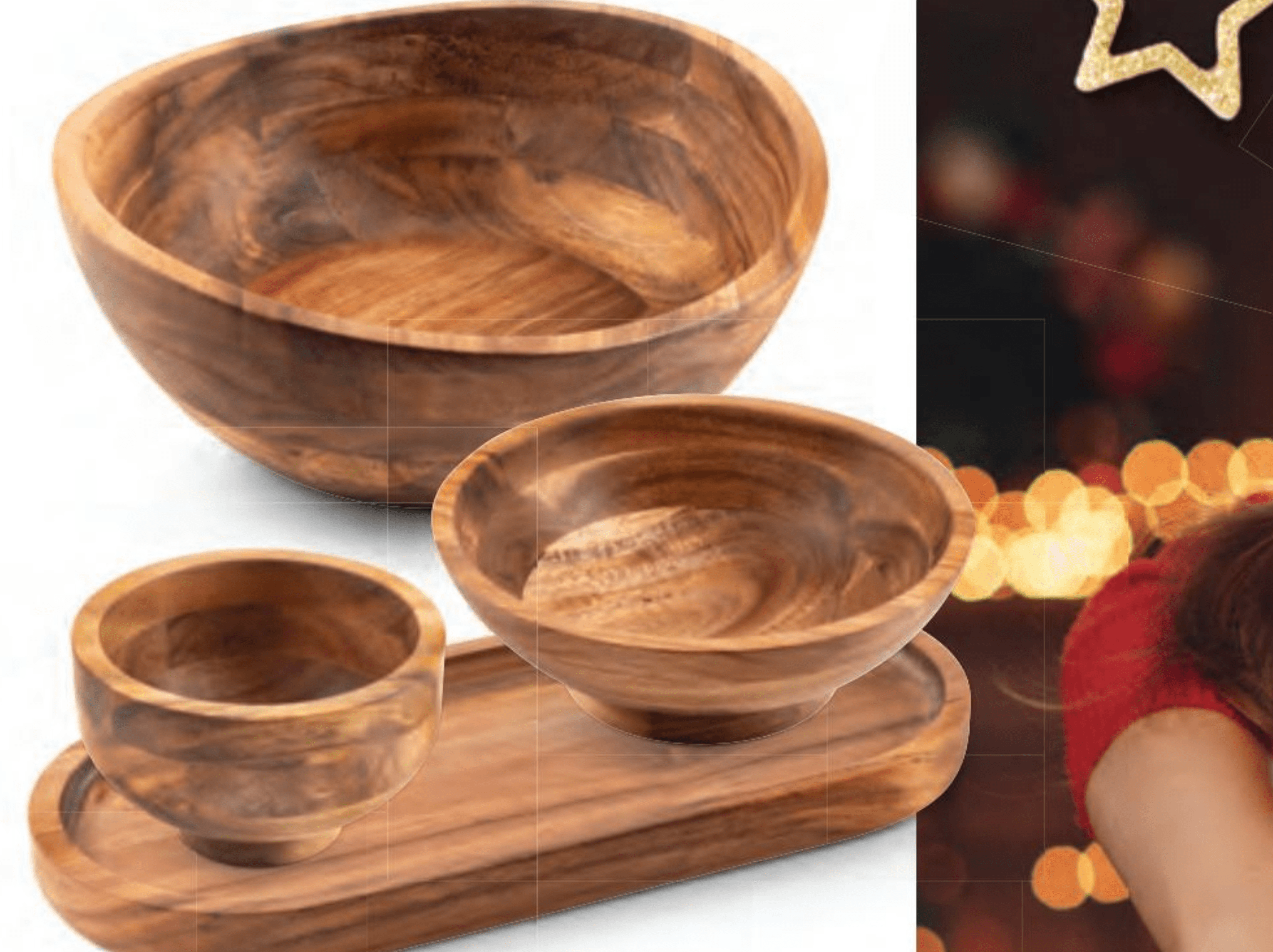 Posoda iz akacijevega lesa 2/1 kos