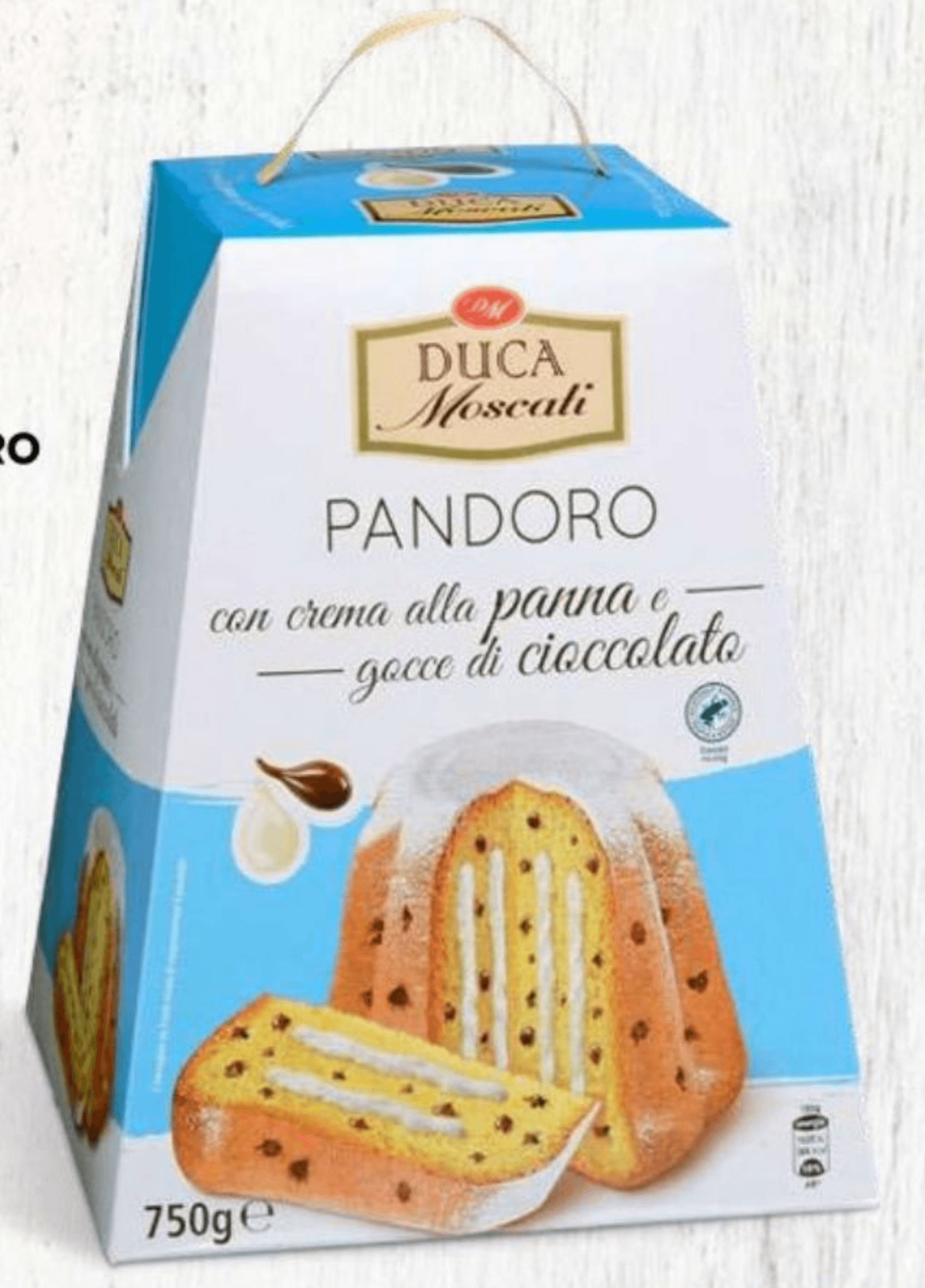 Pecivo Pandoro s kremo in čokoladnimi kapljicami 750 g