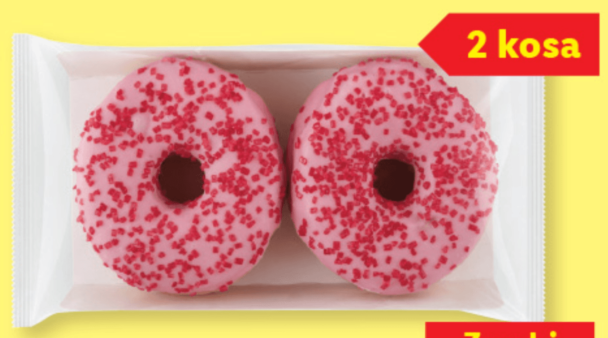 Krofljiček z roza glazuro 2 x 79 g - Akcija v trgovini Lidl