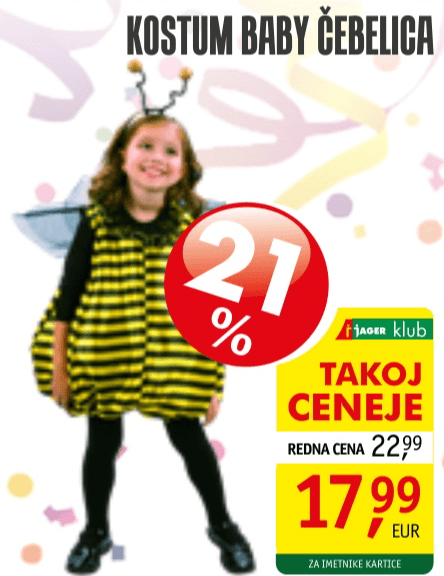 Kostum Baby Čebelica - Akcija v trgovini Jager