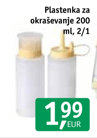 Plastenka za okraŔevanje 200 ml, 2/1 - Akcija v trgovini Jager