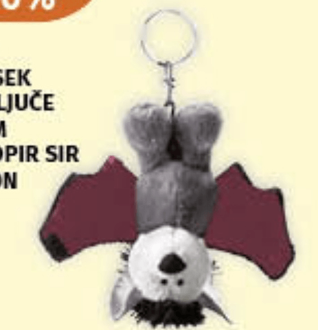 Nici obesek za ključe Netopir Sir Simon 10 cm
