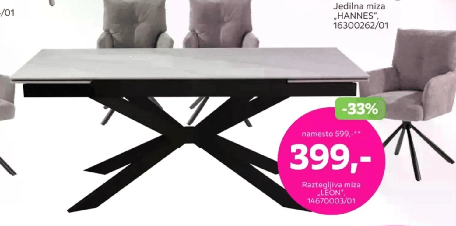 Raztegljiva miza „LEON"