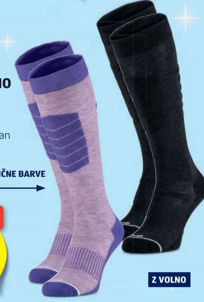 CRANE Ženske/moške smučarske nogavice z volno