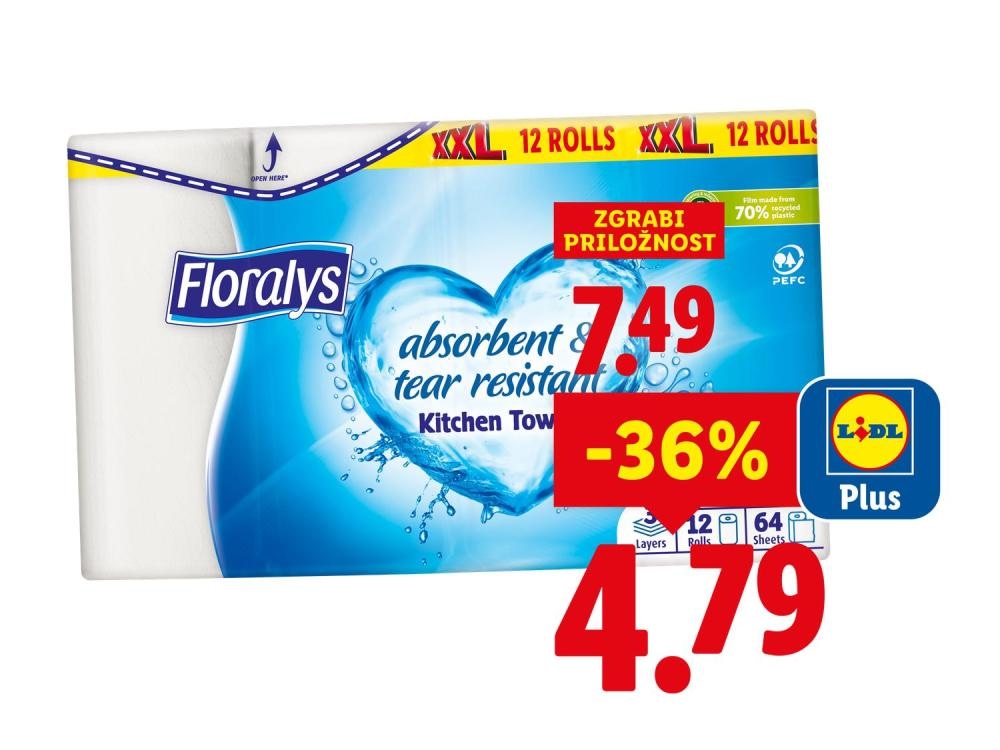 Floralys Kuhinjske brisače 12 rol