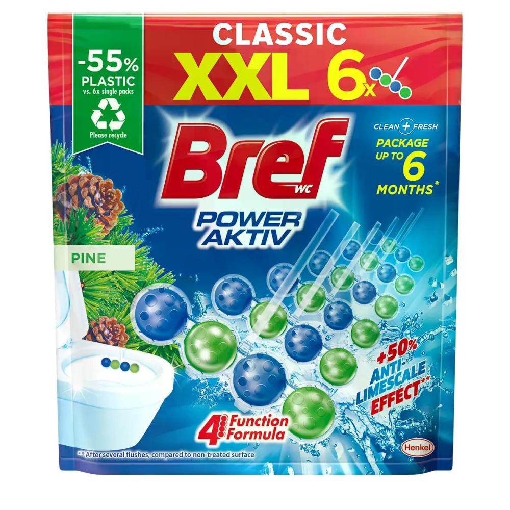 Bref Power Aktiv obešanka za WC školjko 6 kosov