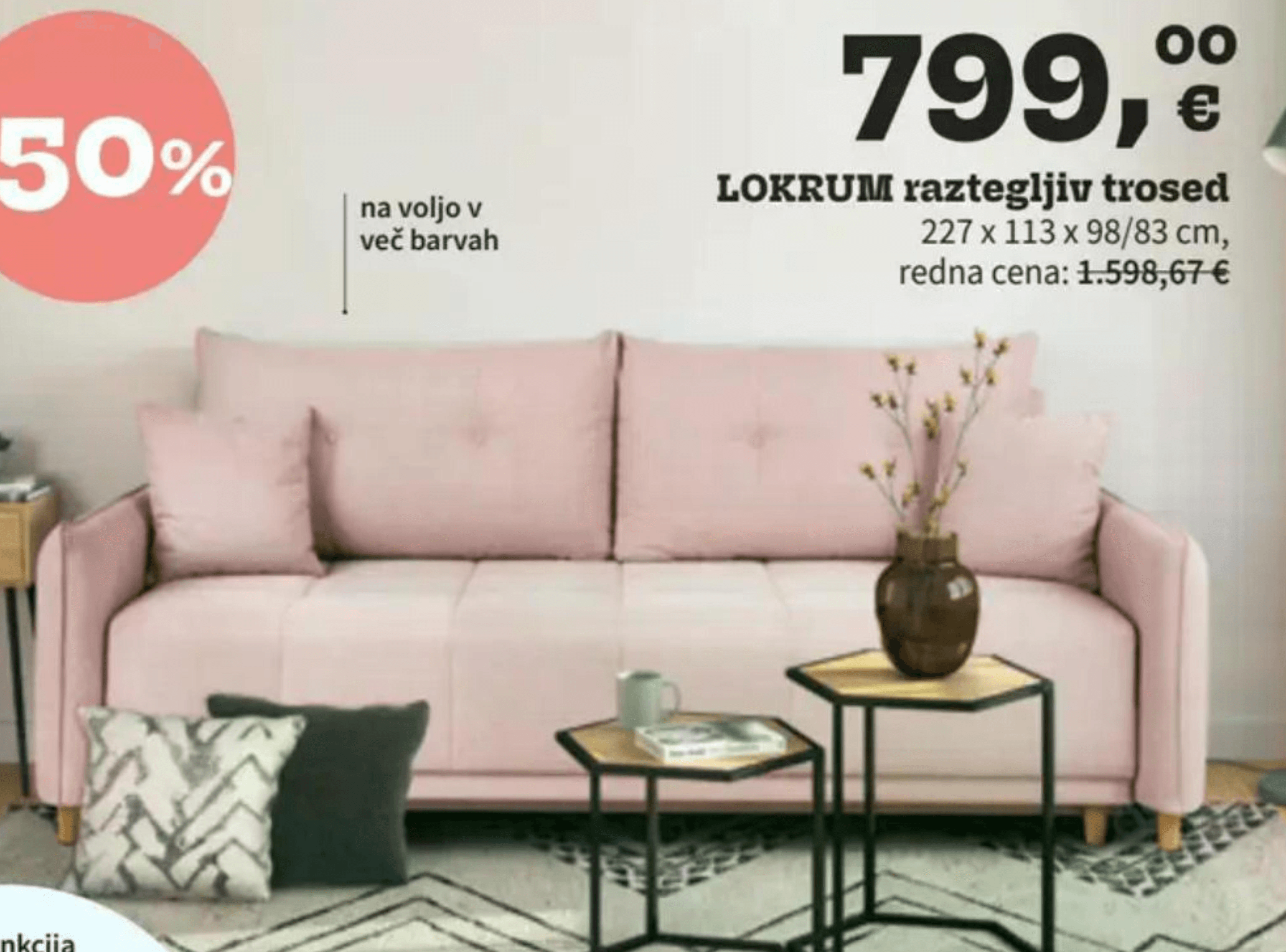 NAPOLEON raztegljiv boxspring trosed