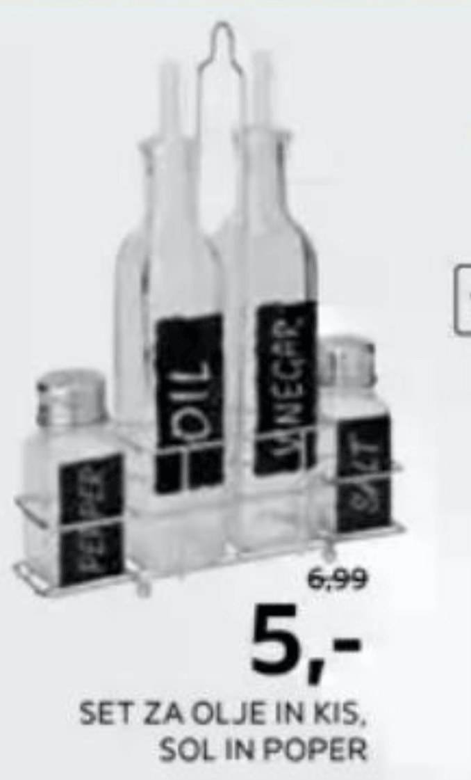 Set za olje in kis, sol in poper 4/1