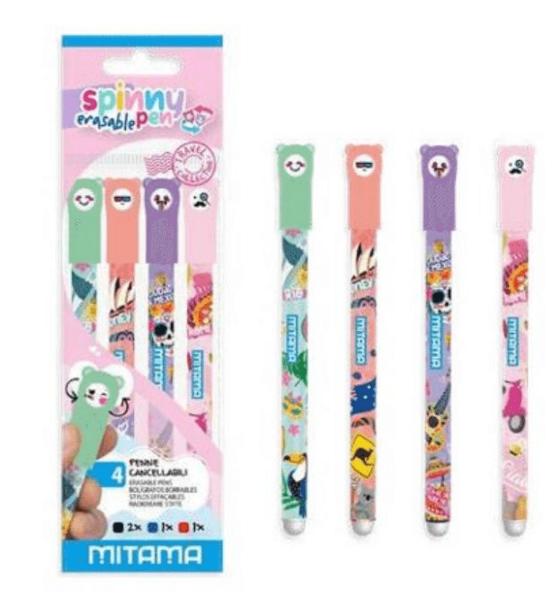 Komplet 4 izbrisljivih kemičnih svinčnikov Mitama 4