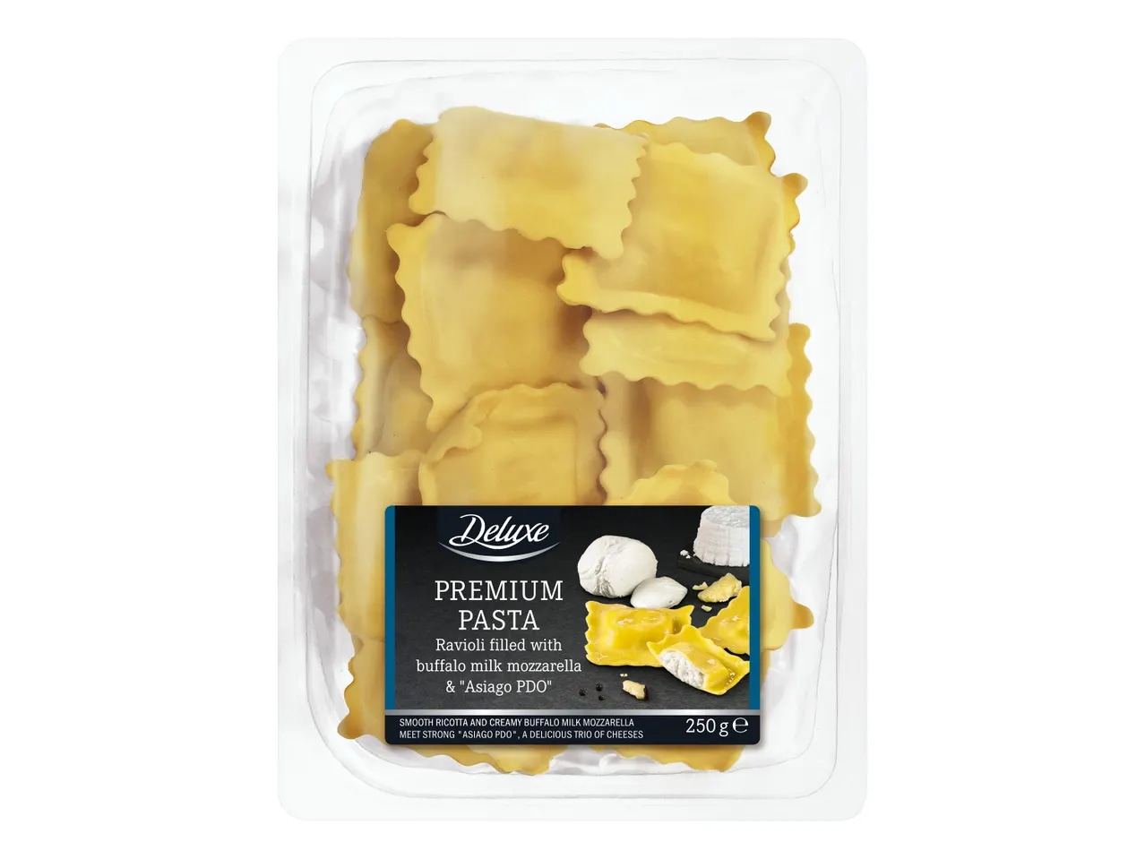 Deluxe Sveže polnjene testenine Ravioli 250 g