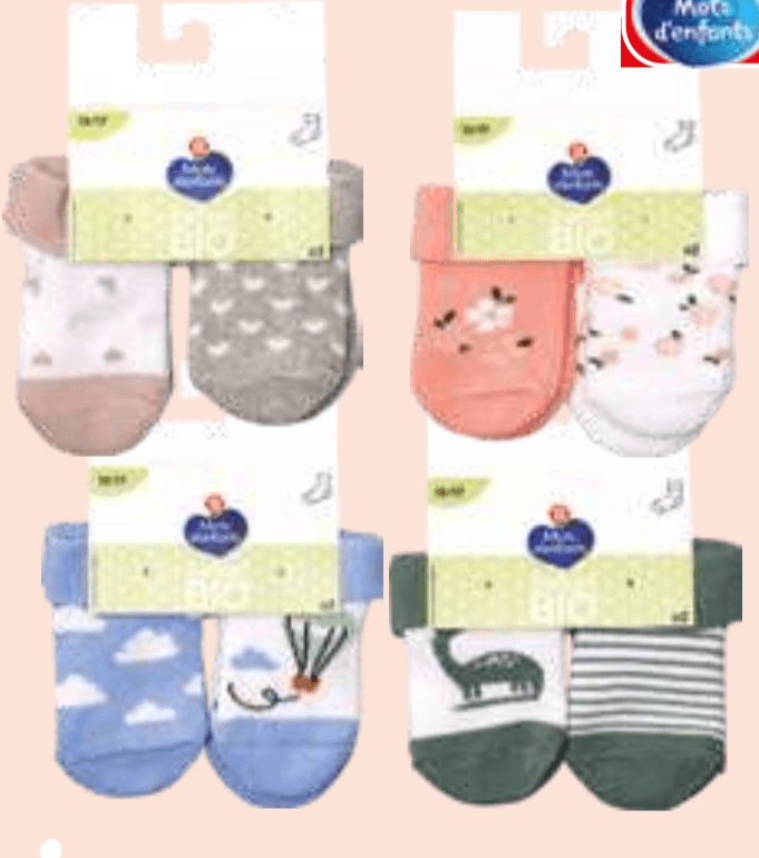 Mots d'enfants 2x Otroške nogavice 2x - Akcija v trgovini E.Leclerc