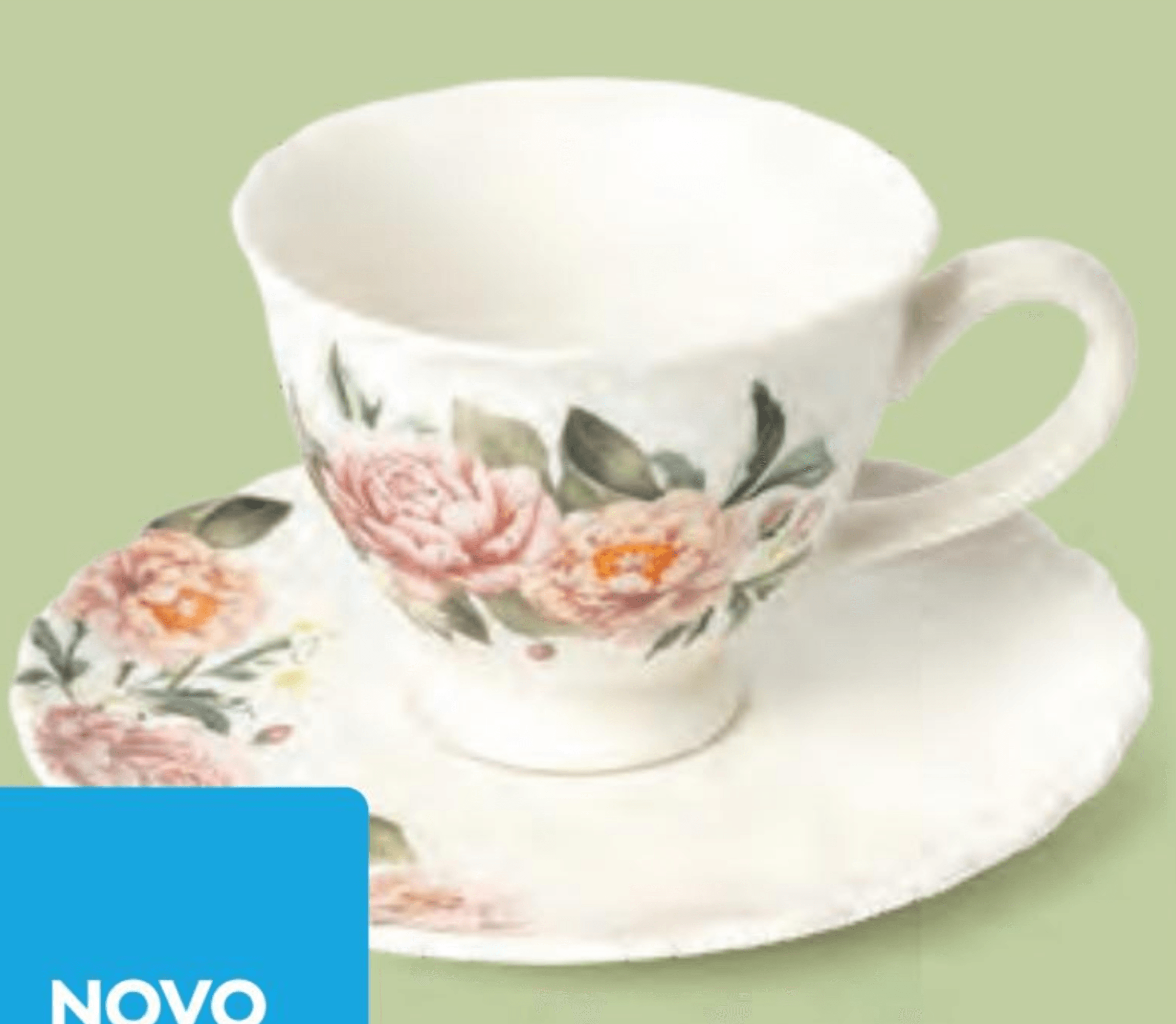 Skodelica s krožničkom iz porcelana 180 ml - Akcija v trgovini Pepco