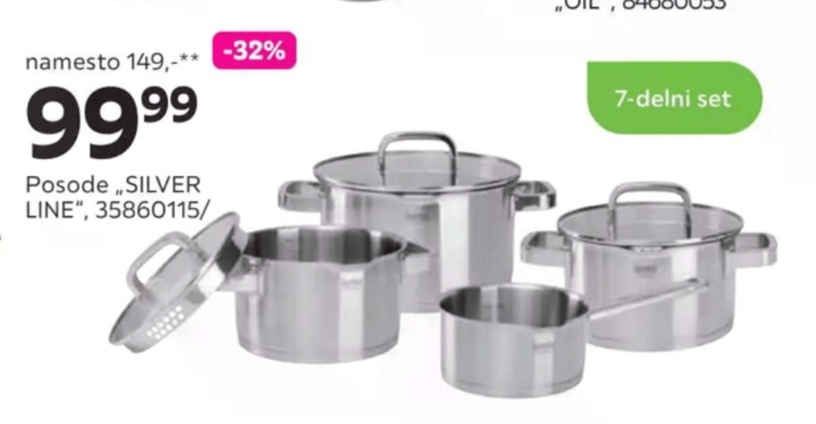 Posode "SILVER LINE" 7-delni set