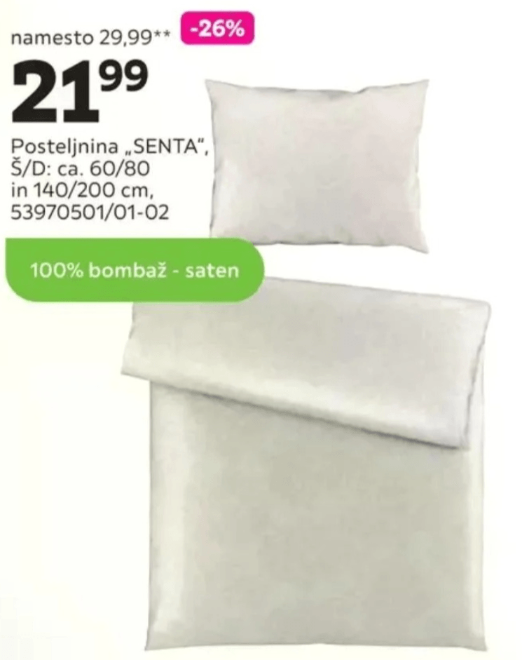 Posteljnina „SENTA" Š/D: ca. 60/80 in 140/200 cm