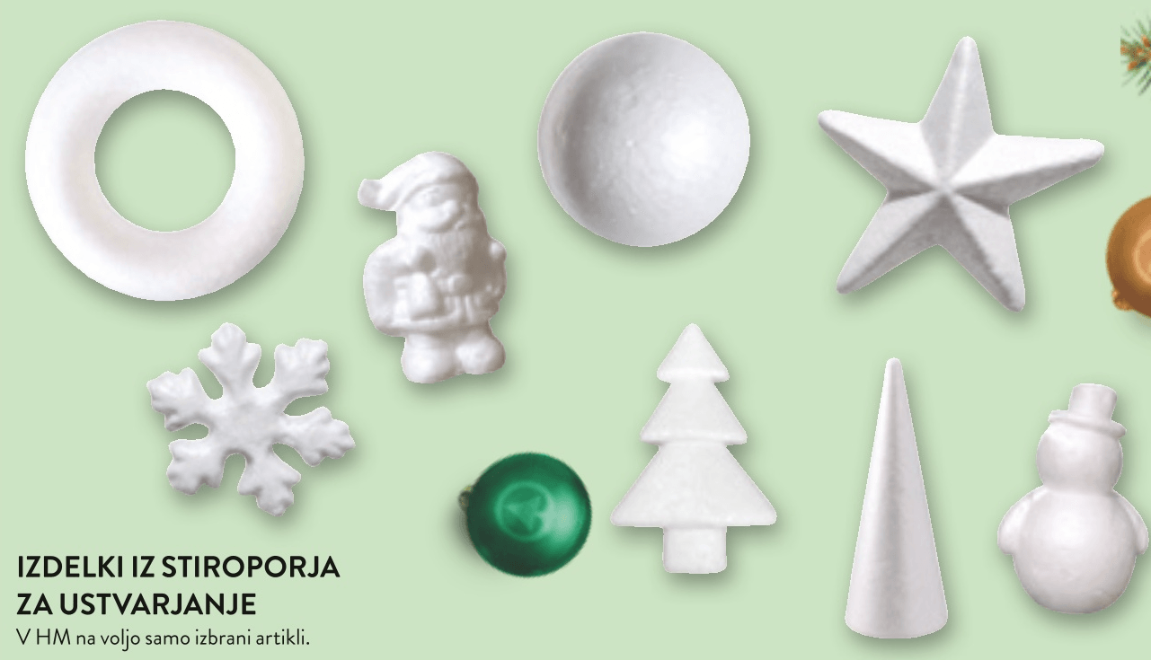 Izdelki iz stiroporja za ustvarjanje