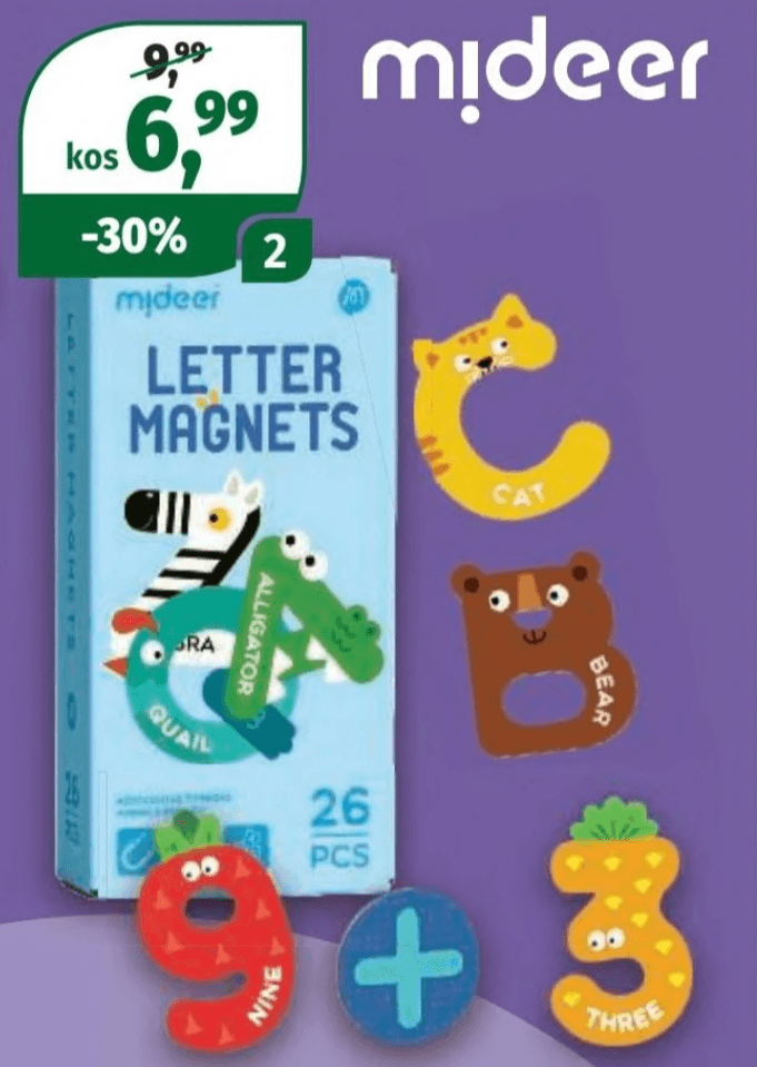 MAGNETNE ČRKE ALI ŠTEVILKE 26 PCS