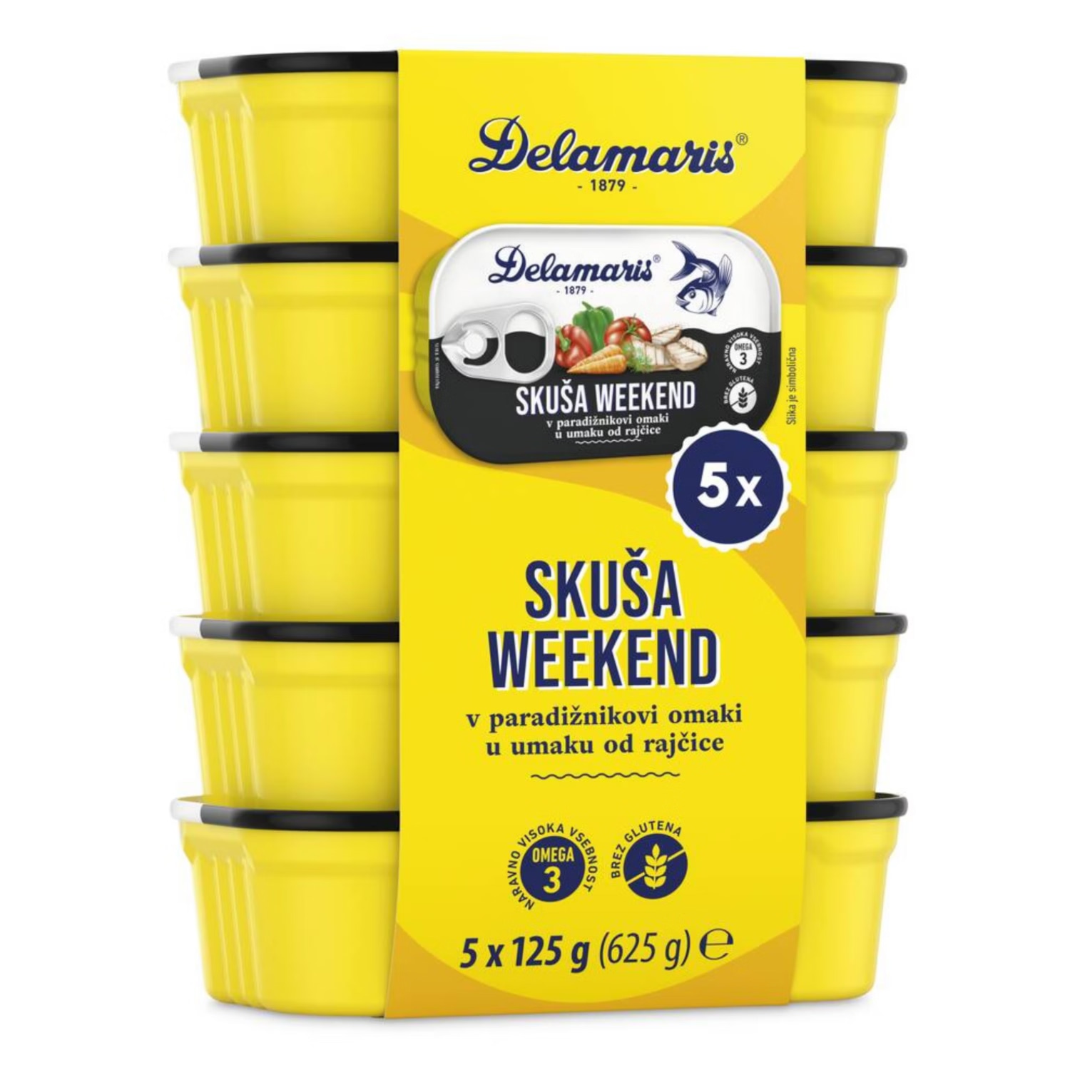 Delamaris Skuša z zelenjavo 5 x 125 g