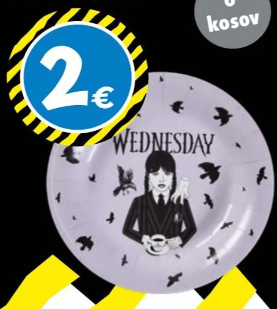 Krožnik iz lepenke Wednesday 6 kosov